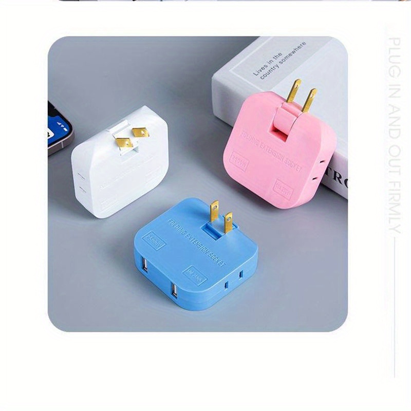 new type folding extension socket 3in1 us power adapter 180 degree rotation adjustable converter outlet japan plug with 2 usb home travel wall plugs for mobile phone 2500w details 5