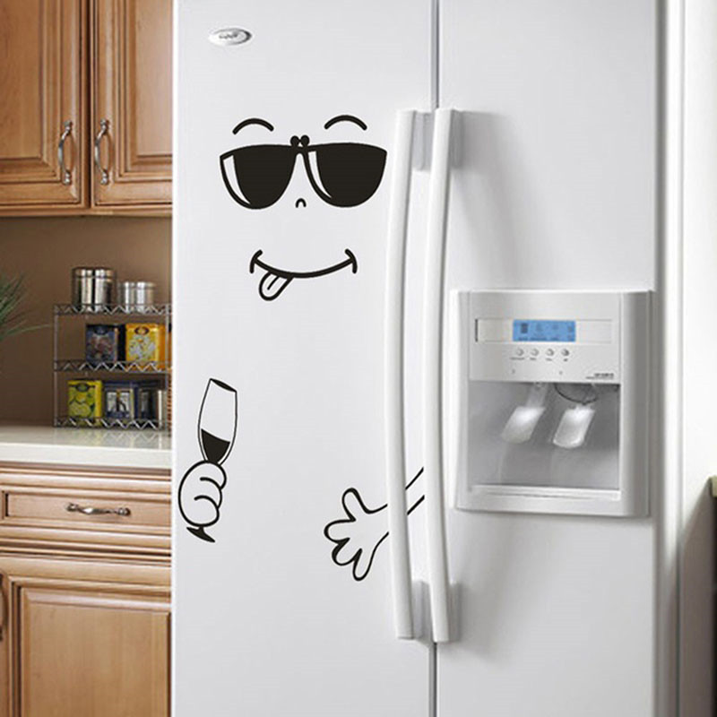 smiley face wall stickers for dining room decor diy vinyl art decals for fridge and home fun eating and drinking design details 1