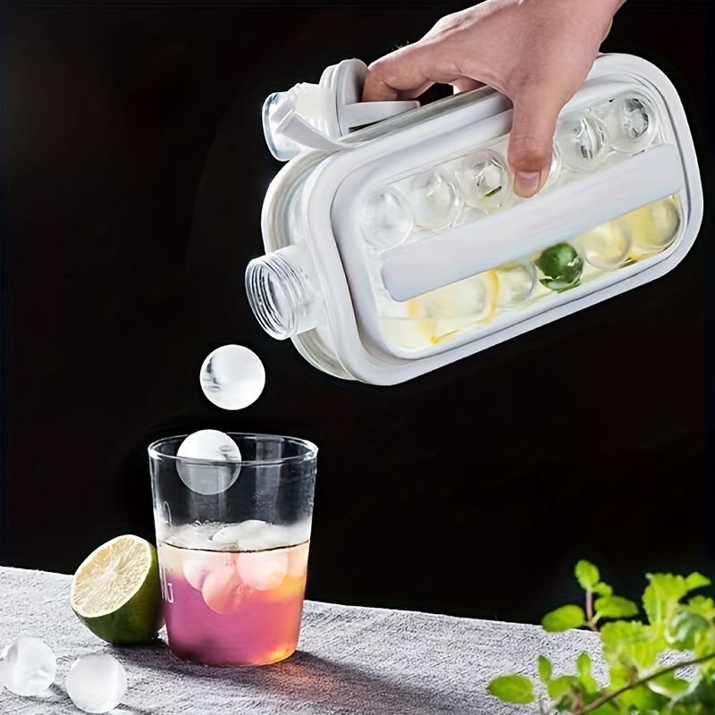 folding ice maker water bottle ice pot 2 in 1 ice grid pot ice ball ice block rectangular ice grid 17 grid high capacity ice maker grinding tool household silicone ice grid ice block mold ice maker refrigerator accessories details 4