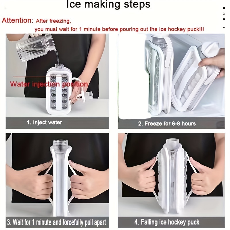 folding ice maker water bottle ice pot 2 in 1 ice grid pot ice ball ice block rectangular ice grid 17 grid high capacity ice maker grinding tool household silicone ice grid ice block mold ice maker refrigerator accessories details 9