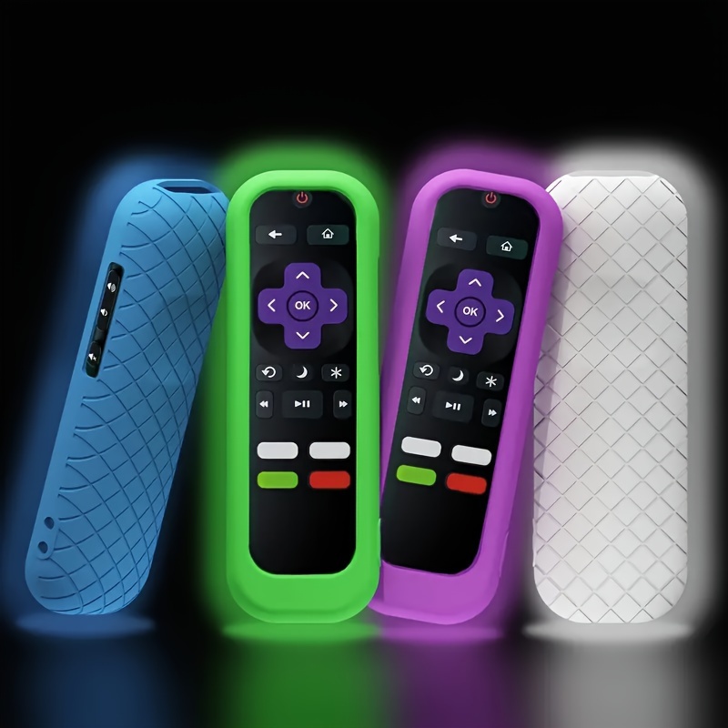 glow in the dark remote cover for roku tv remote control universal silicone sleeve case for tcl for hisense for roku tv streaming stick 4k 4k voice remote details 1