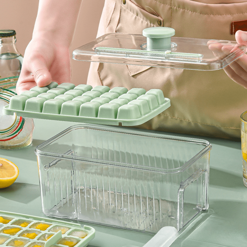 food grade silicone ice cube maker with pressed ice compartment and sealed lid create perfect ice cubes at home details 2