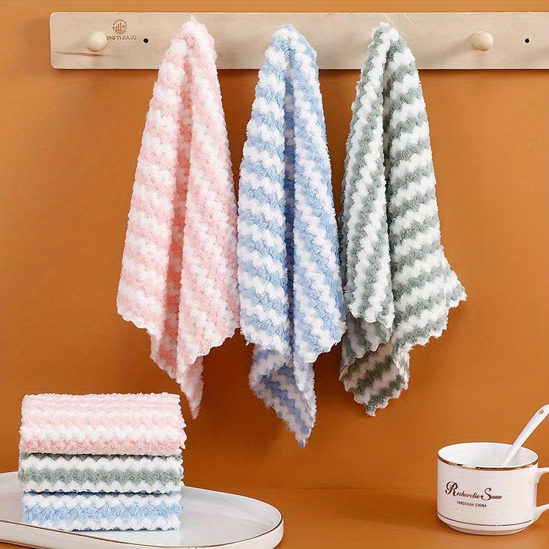 is free of oil, 10 pcs set the kitchen rag is free of oil super strong washing water thickened towel and the color is delivered randomly details 8