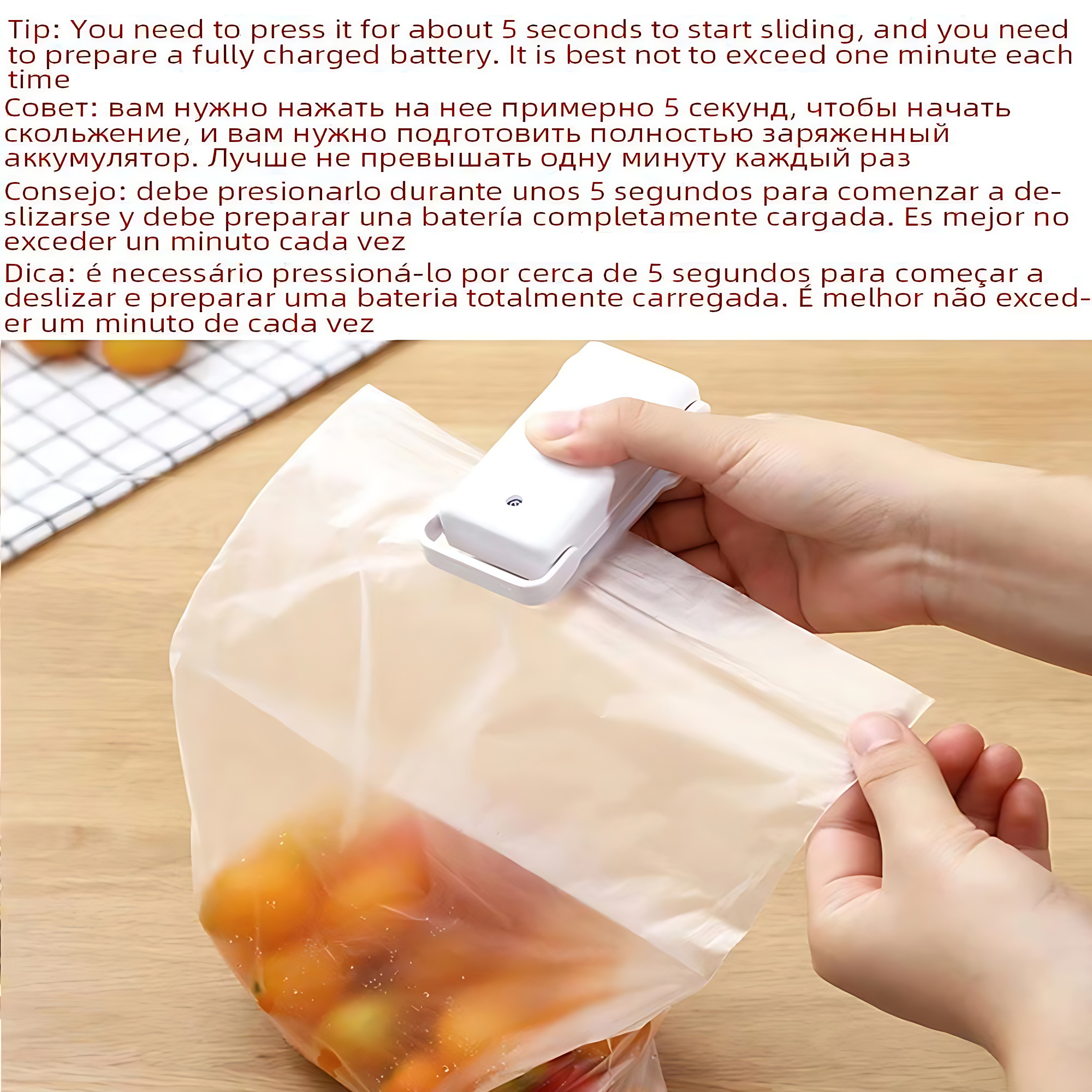 portable mini heat sealer for food bags thermal plastic bag closure for freshness easy to use packing kitchen accessory details 13