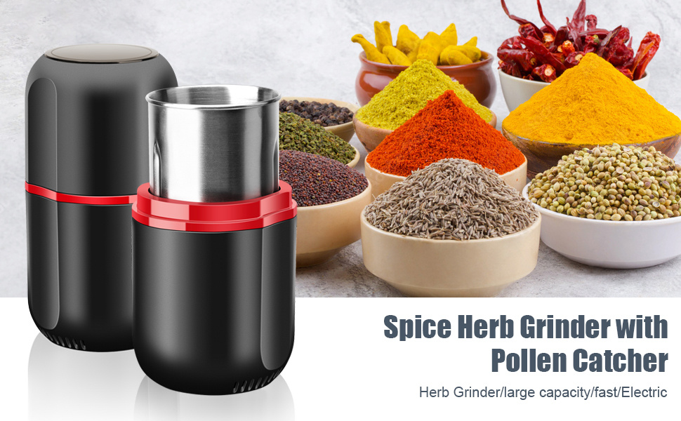 Herb Grinder [large Capacity/fast /Electric]-food Grinder With Pollen Catcher details 0