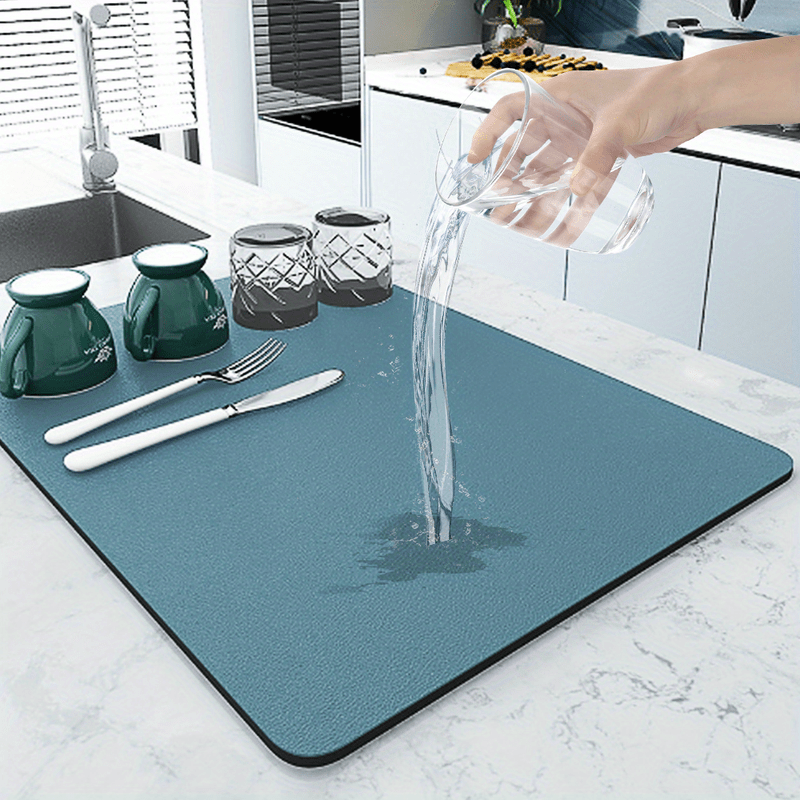 1pc coffee mat coffee bar accessories kitchen counter water absorbing tableware drying mat coffee machine coffee pot water cup mat details 1