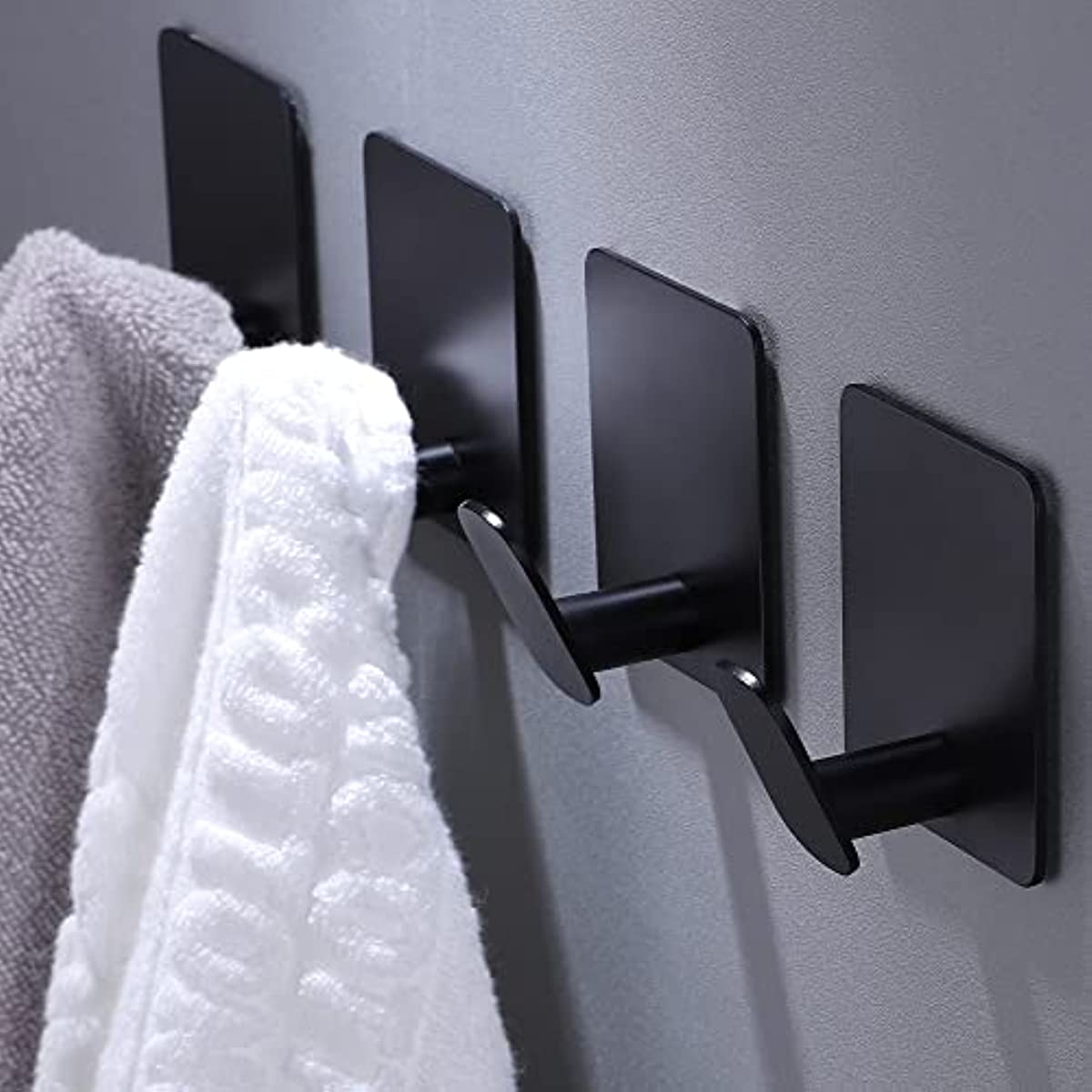 4pcs adhesive hook stainless steel towel coat hooks wall hooks for hanging clothes hats and robe stick on bathroom bathroom accessories details 1