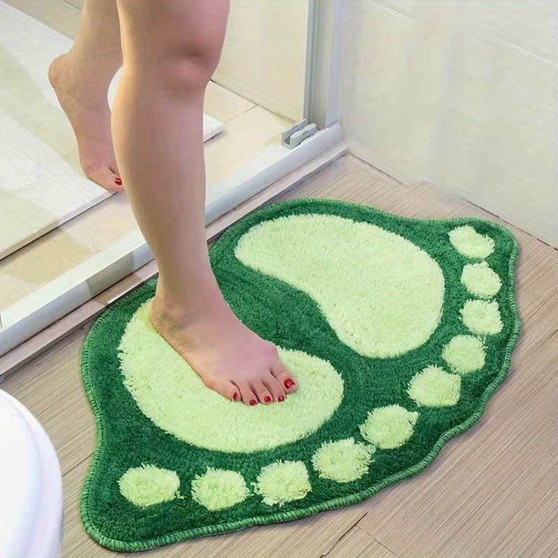 1pc cartoon feet doormat cute soft plush area rug non slip absorbent bathroom bedroom rugs machine washable bath mat bathroom decor details 0