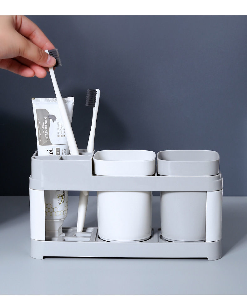 1pc hollow design toothbrush holder and toothpaste holder set with drain perfect for bathroom storage and organization details 7