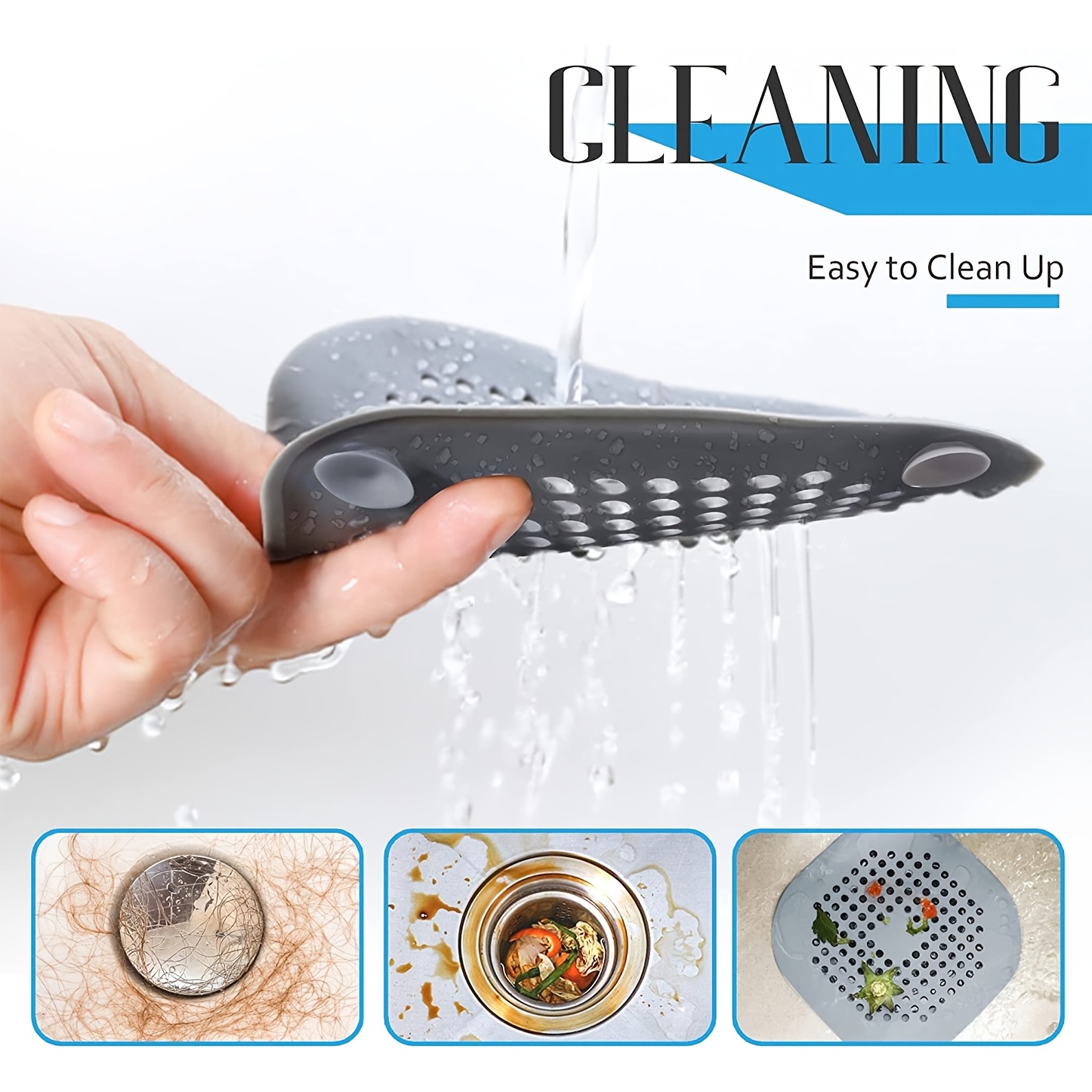 1 3 5pcs hair filter sink anti clog filter bathtub shower floor drain plug silicone kitchen deodorant plug bathroom tools details 4