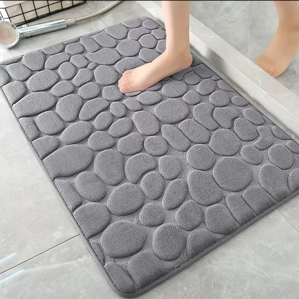 1pc pebble bathroom rug 3d pebble foot mat velvet memory foam bathroom rug bathroom door rug super absorbent bath mat quick dry bathroom rug fall decor bathroom decorations details 1