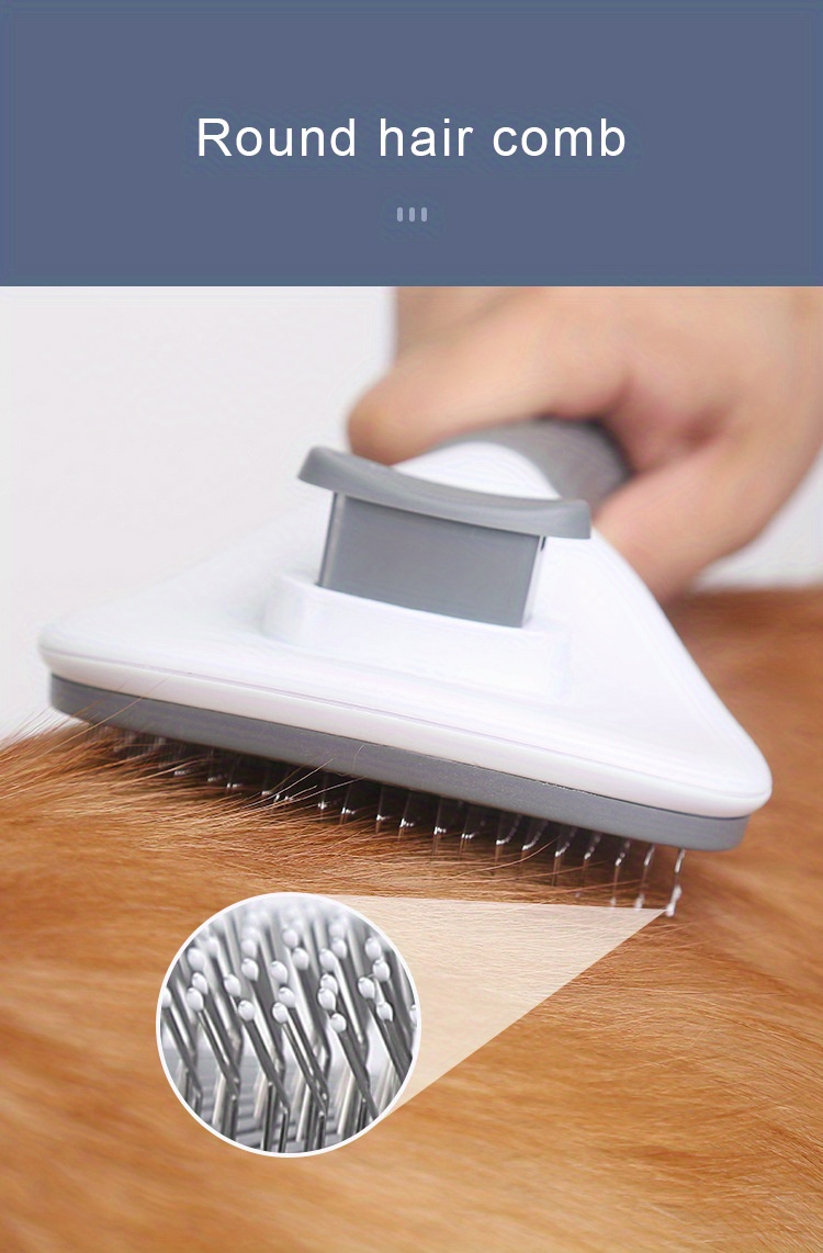 1pc effortlessly remove pet hair with our float hair removal slicker brush perfect for dog and cat grooming details 2