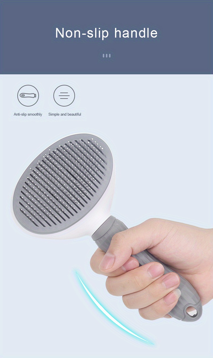 1pc effortlessly remove pet hair with our float hair removal slicker brush perfect for dog and cat grooming details 3