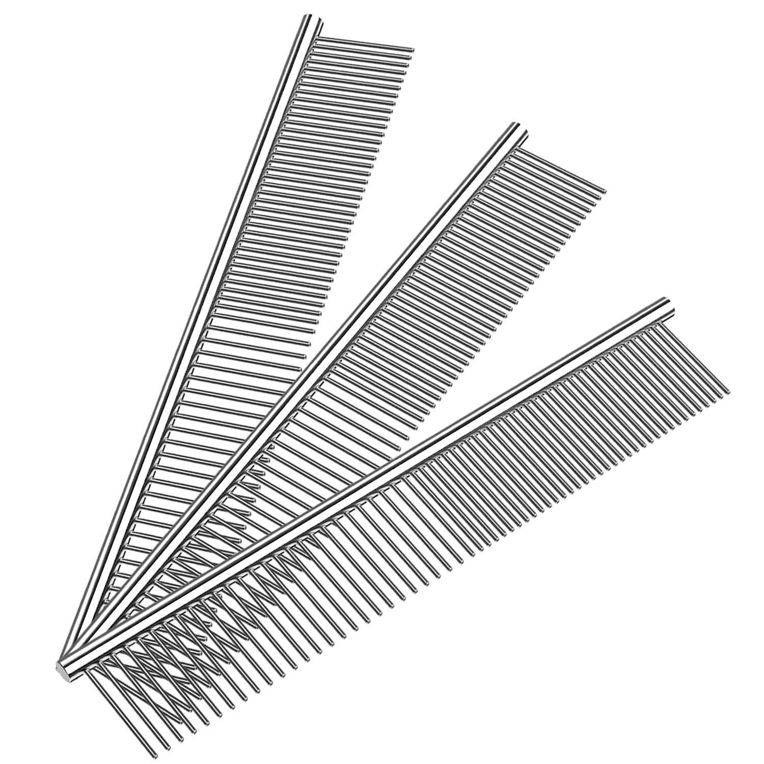 dog hair removal comb stainless steel pet grooming combs gently removes loose knotted hair dogs cats cleaning beauty comb details 4