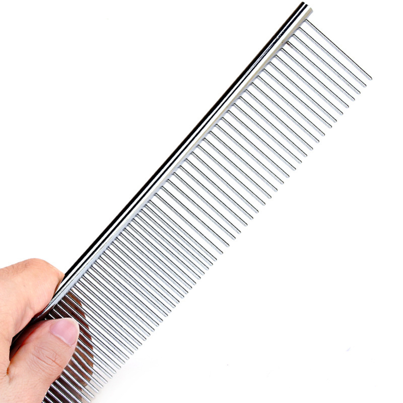 dog hair removal comb stainless steel pet grooming combs gently removes loose knotted hair dogs cats cleaning beauty comb details 11