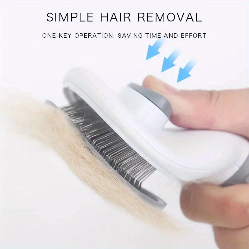 effortlessly remove pet hair with one click slicker brush perfect for dogs and cats details 1