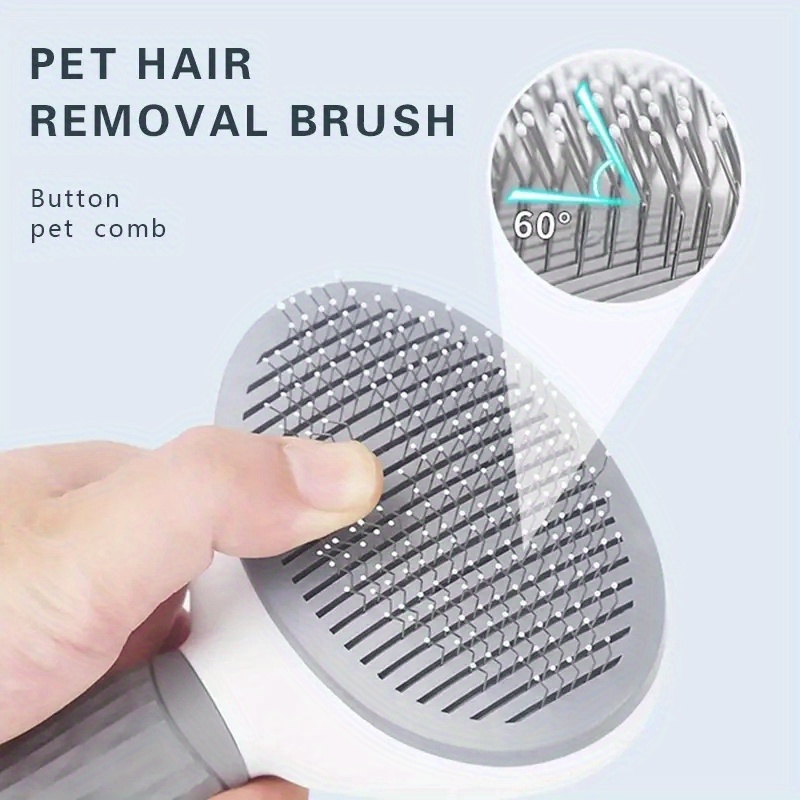 effortlessly remove pet hair with one click slicker brush perfect for dogs and cats details 2